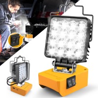 48W Led Work Light For Dewalt 20V Battery 4800Lm Cordless Work Light With Dual Switch To Protect Battery Underhood Flood Lights