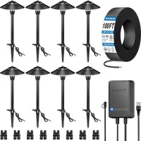 Sunvie Allinone Led Pathway Lighting Kit 8Pack Low Voltage Landscape Lights With Transformer And 100Ft 162 Awg Wire 3000K