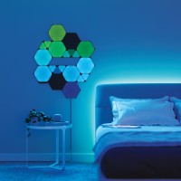 Nanoleaf Shapes Wifi And Thread Smart Rgbw 16M Color Led Dimmable Gaming And Home Decor Wall Lights Expansion Pack Mini Black