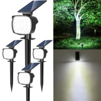 Adiding Solar Spot Lights Outdoor 4 Pack Solar Lights For Outside With Optical Lenses 3 Brightness Spotlight Landscape Lightin