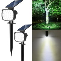 Adiding Solar Spot Lights Outdoor 2 Pack Solar Lights For Outside With Optical Lenses 3 Brightness Spotlight Landscape Lightin