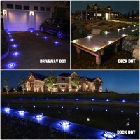 Volisun Solar Dock Lights Driveway Deck Lights 16Pack Waterproof Outdoor Led Aluminum Dock Lighting Warning Step Lights For Dri