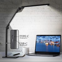 Led Desk Lamp For Home Office Creative Touch Reading Light With Memory Dual Light And Adjustable Swing Arm 15W 4 Cct Eyecare M