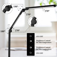 Led Desk Lamp For Home Office Creative Touch Reading Light With Memory Dual Light And Adjustable Swing Arm 15W 4 Cct Eyecare M