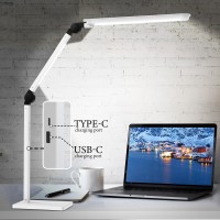 Led Desk Lamp For Home Office Creative Touch Reading Light With Memory Dual Light And Adjustable Swing Arm 15W 4 Cct Eyecare M