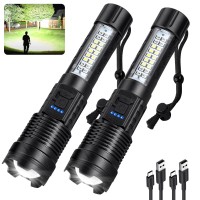 Rechargeable Flashlights 990 000 High Lumen 2 Pack Super Bright Led Flash Light With 7 Modes 5000 Mah High Capacity Atterie