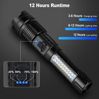 Rechargeable Flashlights 990 000 High Lumen 2 Pack Super Bright Led Flash Light With 7 Modes 5000 Mah High Capacity Atterie