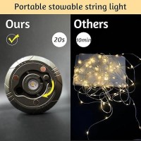 Janhaley Camping String Lights 328Ft Portable Outdoor String Lights With 8 Lighting Modes Qucick Storage 2 In 1 Waterproof C