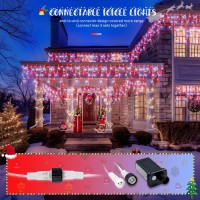 Jmexsuss 388 Ft 400 Led Icicle Christmas Lights For Outside 8 Modes Red And White Icicle String Lights Plug In With Remote Ch