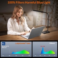 Lepowertec Led Desk Lamp 12W Reading Desk Lamp For Office Home With 60 Lighting Modes Touch Control Timer Function 750Lm B