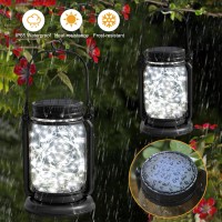 4 Pack Hanging Solar Lantern Lights 30Led Vintage Glass Mason Jar Solar Fairy Lights Outdoor Decorative Waterproof Table Lamp W