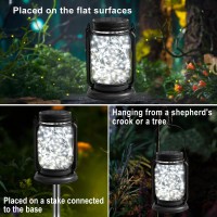 4 Pack Hanging Solar Lantern Lights 30Led Vintage Glass Mason Jar Solar Fairy Lights Outdoor Decorative Waterproof Table Lamp W