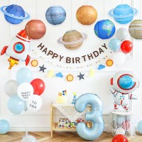 Fontien 8 Pcs Planet Paper Lanterns 10 Inch Outer Space Party Decorations Solar System Hanging Paper Lanterns For Kids Birthday