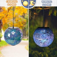 Solar Hanging Lantern Solar Outdoor Lanterns Mosaic Gazing Ball Outdoor Hanging Lights Outdoor Lights Waterproof Garden Patio Pa