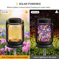 4 Pack Hanging Solar Lantern Lights 30Led Vintage Glass Mason Jar Solar Fairy Lights Outdoor Decorative Waterproof Table Lamp W