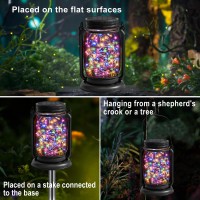 4 Pack Hanging Solar Lantern Lights 30Led Vintage Glass Mason Jar Solar Fairy Lights Outdoor Decorative Waterproof Table Lamp W