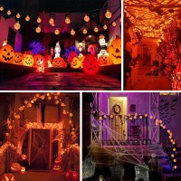 2Pack 100 Led 64Ft Orange Globe Solar Halloween Lights Outdoor Waterproof Solar Globe String Lights With 8 Lighting Modes Sol