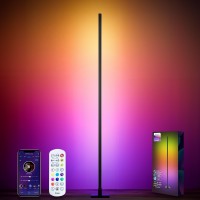 Ibaye Corner Floor Lamp Smart Led Corner Lamp Diy Scene Mode Music Sync Rgb Color Changing Floor Lamp With App And Remote Con