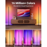 Ibaye Corner Floor Lamp Smart Led Corner Lamp Diy Scene Mode Music Sync Rgb Color Changing Floor Lamp With App And Remote Con