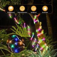 Ariceleo Solar String Lights With Pvc Tube 4 Pack 33 Ft 100 Led Multi Color 8 Modes Durability Waterproof For Outdoor Us