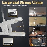 Hecdstly Desk Lamp Battery Operated Clip On Usb Rechargeable Reading Light For Headboard With Large Clamp 25 Models Adjustable