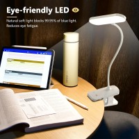 Hecdstly Desk Lamp Battery Operated Clip On Usb Rechargeable Reading Light For Headboard With Large Clamp 25 Models Adjustable