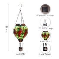 Kelvinlux Hot Air Balloon Outdoor Solar Lantern With Flickering Flame Hanging Light Waterproof For Garden Patio Yard Party Porc