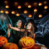 Riogree Halloween Decorations 9Ft 20Led Pumpkin String Lights 2 Model Battery Operated Halloween Decor Pumpkin Led Lights Than