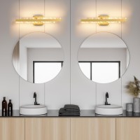 Hahzt Modern Bathroom Vanity Light Brushed Gold 24 Inch 28W Dimmable Led Bath Bar Light Fixtures Over Mirror Wall Sconce Pict