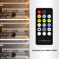 Cct Cob Led Strip Lights 328Ft Dimmable 2700K6500K 24V Tunable White Led Light Strip Kit High Density Cri 90 Led Strips Wit