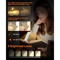 Neonit Reading Light Rechargeable Book Light For Reading In Bed Upgraded Portable Clipon Led Bookmark Lamp With Metal Hinge 800