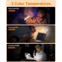 Neonit Reading Light Rechargeable Book Light For Reading In Bed Upgraded Portable Clipon Led Bookmark Lamp With Metal Hinge 800