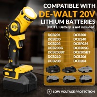 Gunoze Cordless Led Work Light For Dewalt 20V Battery Up To 800 Lumens With Low Voltage Protection 90 Degree Rotating Widean