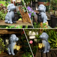 Solar Dog Statues For Garden Decorations Solar Garden Gifts Statues For Patio Balcony Yard Ornament Unique House Warming Gar