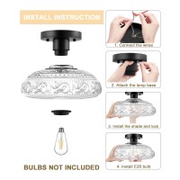 Semi Flush Mount Ceiling Light Fixture 11 Inch Modern Glass Hall Light Vintage Light Fixture For Kitchen Hallway Bathroom A