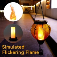 Kelvinlux Hot Air Balloon Outdoor Solar Lantern With Flickering Flame Hanging Light Waterproof For Garden Patio Yard Party Porc