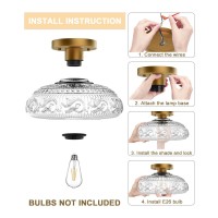 Semi Flush Mount Ceiling Light Fixture 11 Inch Modern Glass Hall Light Vintage Light Fixture For Kitchen Hallway Bathroom A