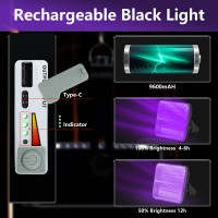 Benss Rechargeable Led Uv Black Lights 100W 395Nm 9600 Mah Battery Powered Blacklight Ip65 Waterproof Portable For Glow Party