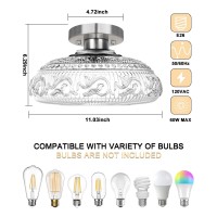 Semi Flush Mount Ceiling Light Fixture 11 Inch Modern Glass Hall Light Vintage Light Fixture For Kitchen Hallway Bathroom A