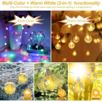 Rxment 100Ft Crystal Globe String Lights Multicolorwarm White 2In1 Led Fairy Lights For Indoor Outdoor Ambiance Plugin