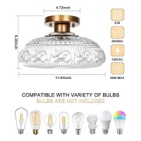 Semi Flush Mount Ceiling Light Fixture 11 Inch Modern Glass Hall Light Vintage Light Fixture For Kitchen Hallway Bathroom A