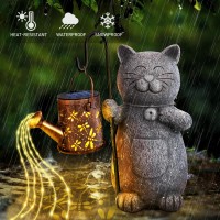 Stocking Stuffers Gifts For Women Solar Garden Outdoor Statues Cat With Kettle Light Women Gifts For Christmas Birthday Cat G