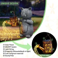 Stocking Stuffers Gifts For Women Solar Garden Outdoor Statues Cat With Kettle Light Women Gifts For Christmas Birthday Cat G