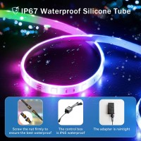 Charkee 200Ft Ip67 Waterproof Outside Led Strip Lights Bluetooth And App Control Led Rope Lights Outdoor Waterproof Rgb Light S