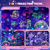 Night Light Projector For Kids 4 In 1 Night Light Toys For 3 4 5 6 7 8 9 10 11 12 Year Old Girl Unicorns Sea Star Night Li