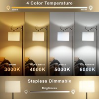 Sibrille Led Floor Lamp For Living Room With 4 Color Temperatures 1200Lm Tall Lamp With Remote Control Touch Stepless Dimmin