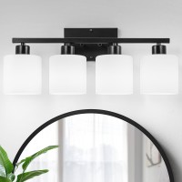 Rocunsi 4Light Black Vanity Lights For Bathroom Antirust Bathroom Light Fixtures Over Mirror Modern Wall Sconces Lighting Fo