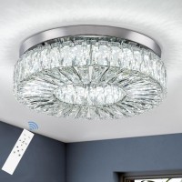 165 Inch Crystal Chandelier Led Modern Flush Mount Ceiling Light Fixtures Round Ring Luxury Large Chandelier For Living Room Be