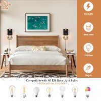 Lomoky Plug In Wall Sconces Set Of Two Vintage Wood Wall Lamps With Plug In Cord Farmhouse Wall Light Fixture With 525Ft Ono