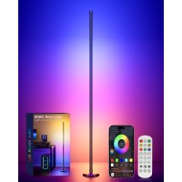 Yikbik Rgbw Corner Floor Lamp 65 Color Changing 24V Led Floor Lamp With Cool White Bluetooth App Remote Control Music Sync M